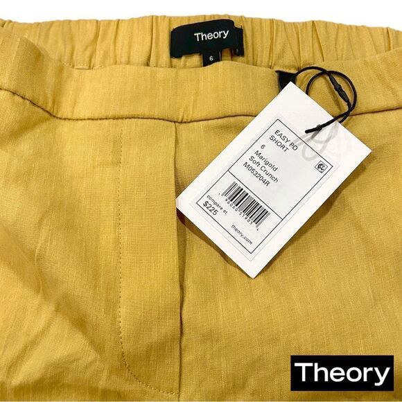 Theory **NWT** East Pull-On Linen Short in Marigold - Picture 2 of 4